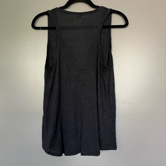 VINCE | Linen Split Neck Tank Top lightweight navy blue sz Medium - Picture 6 of 11